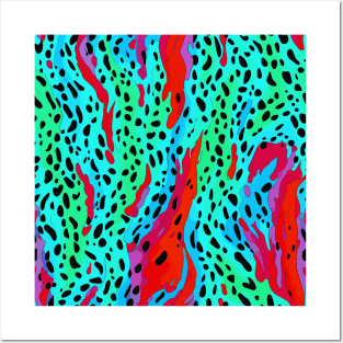 Cool Abstract Artsy Colorful Animal Print Posters and Art